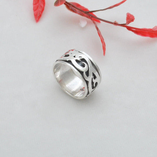 Sterling Silver Vines Style Ring Band Size 9 - Kanish