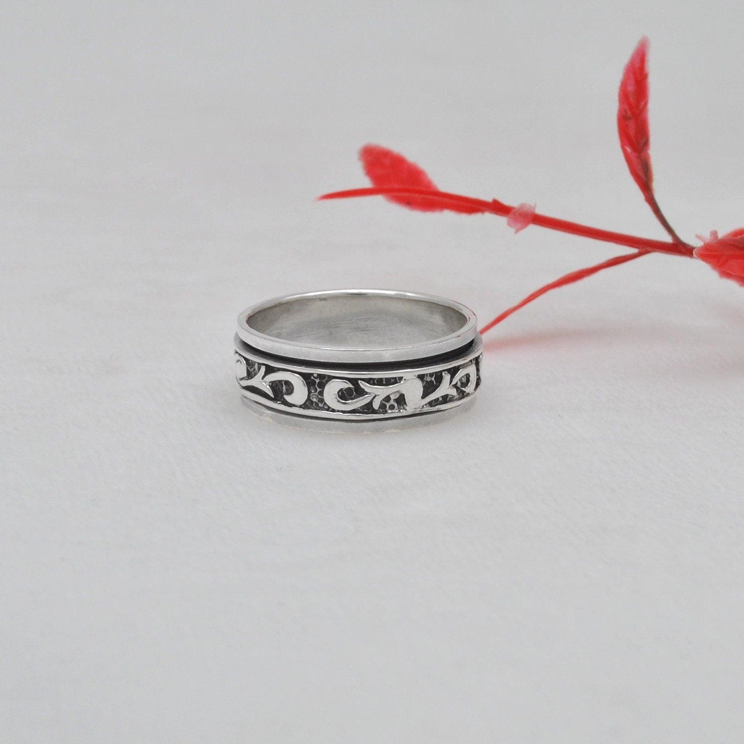 Solid Silver Band Celtic Thumb Ring Size 12 Kanish