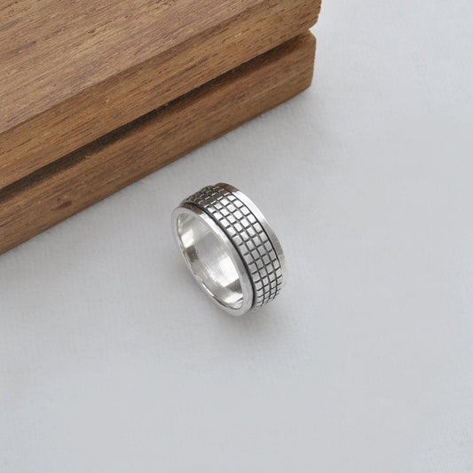 Fidget Silver Spinner Ring Size 7 - Kanish