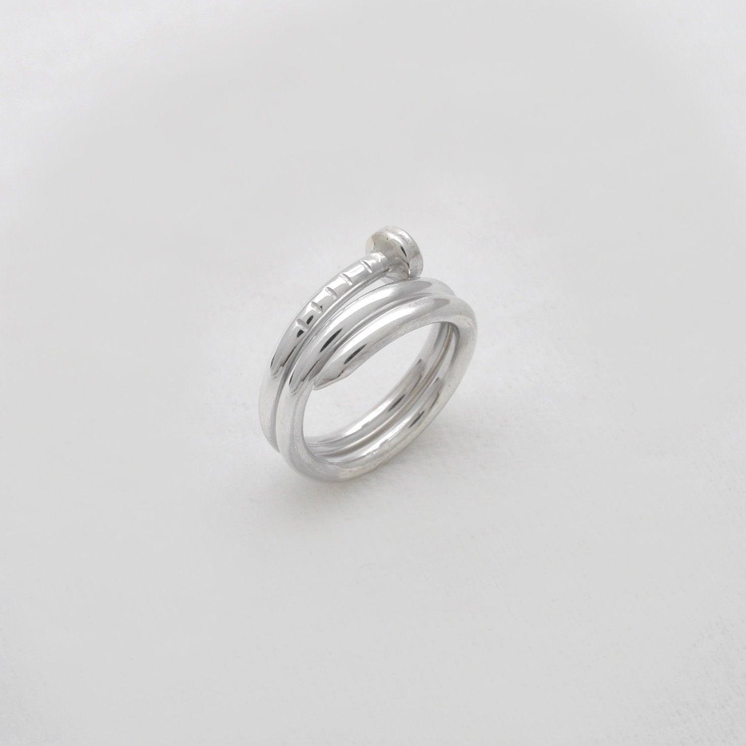 Handmade Spike Silver Ring Size 4 Kids Jewelry Kanish
