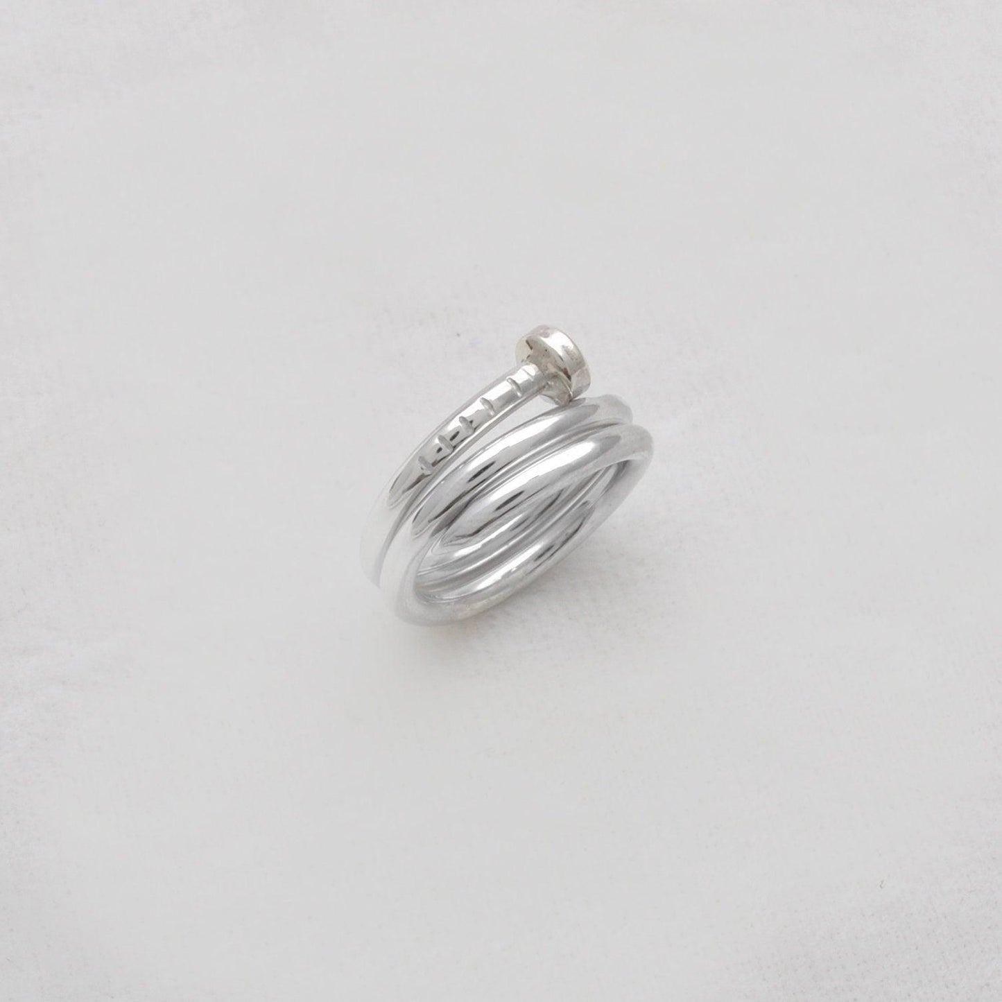 Handmade Spike Silver Ring Size 4 Kids Jewelry - Kanish