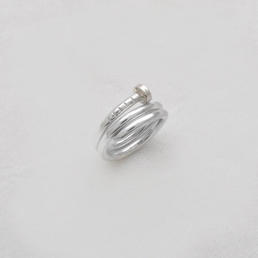 Handmade Spike Silver Ring Size 4 Kids Jewelry - Kanish