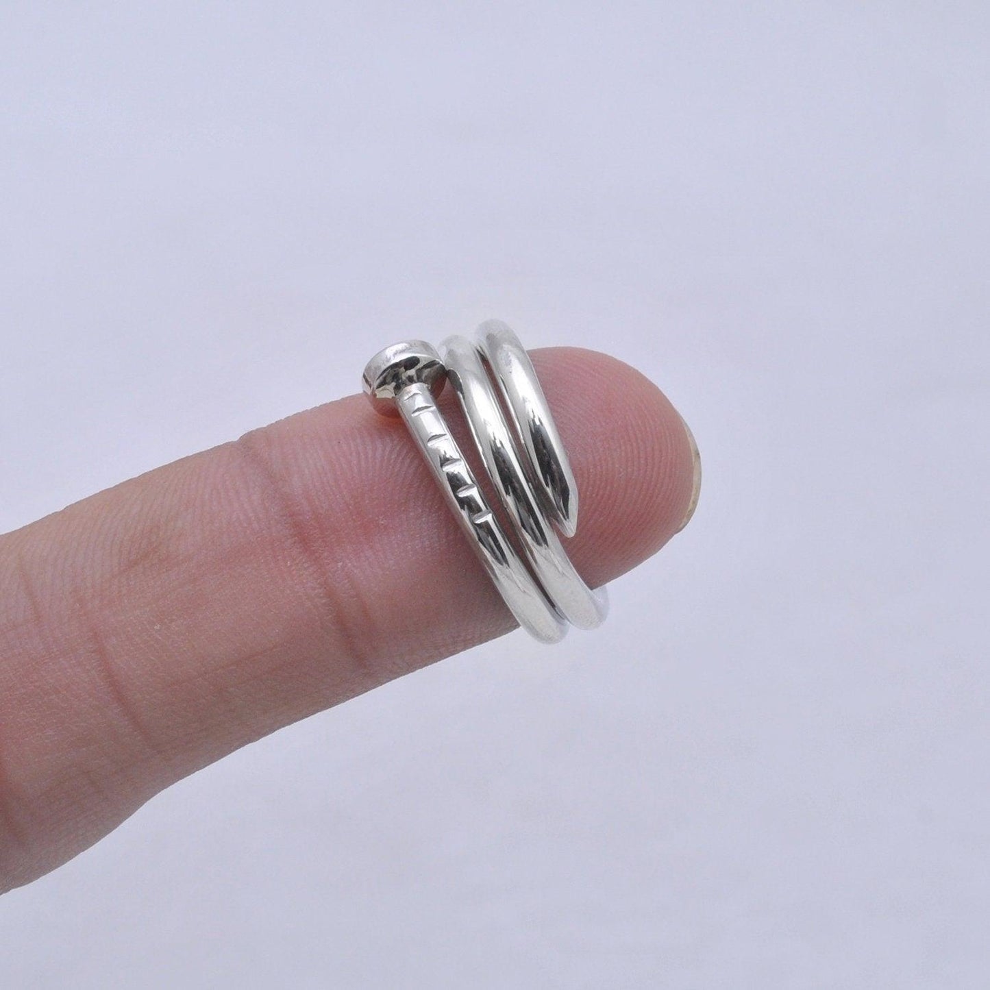 Handmade Spike Silver Ring Size 4 Kids Jewelry Kanish