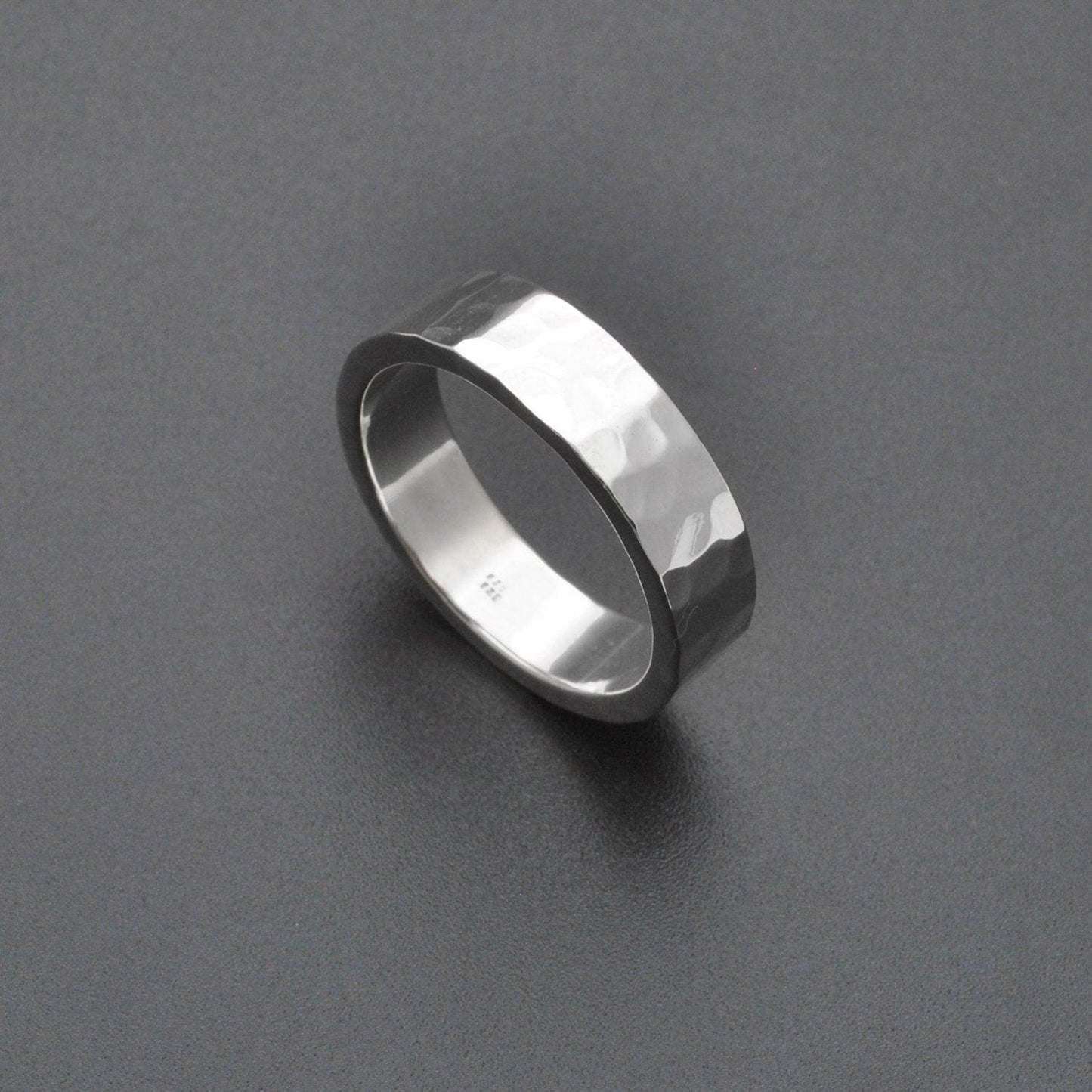 Hammered band Sterling silver ring size 6,9,10 - Kanish
