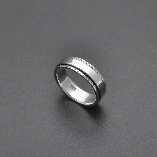 925 Sterling Silver Spin Meditation Ring Size 8 - Kanish