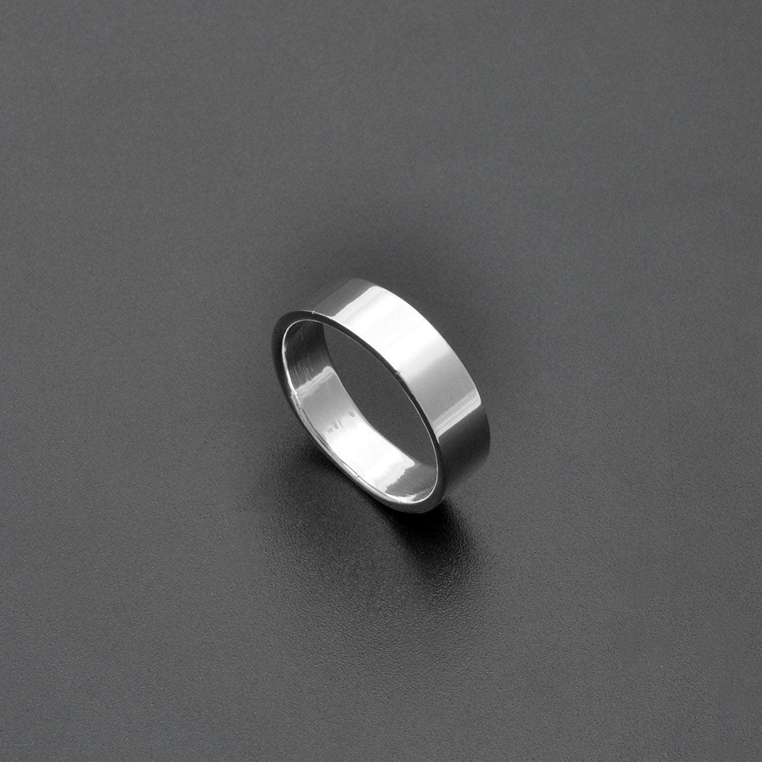 Sterling Silver Plain Wide Band Ring 8/9 Kanish