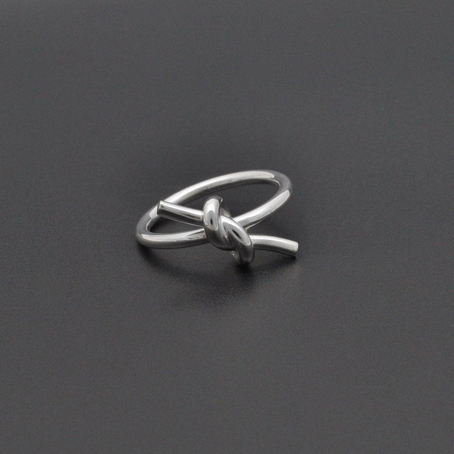Minimalist Silver Bow Tie Ring Size 7 - Kanish