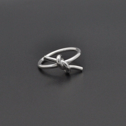 Minimalist Silver Bow Tie Ring Size 7 - Kanish