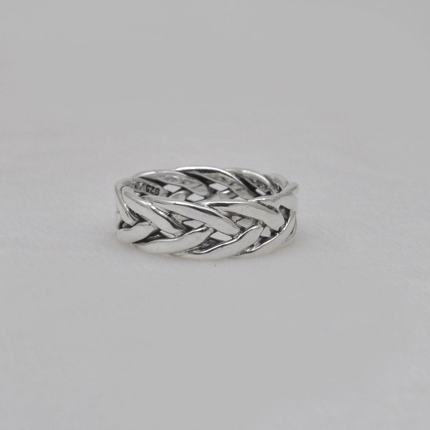 Woven Celtic Silver Braid Ring Size 8.5 Kanish