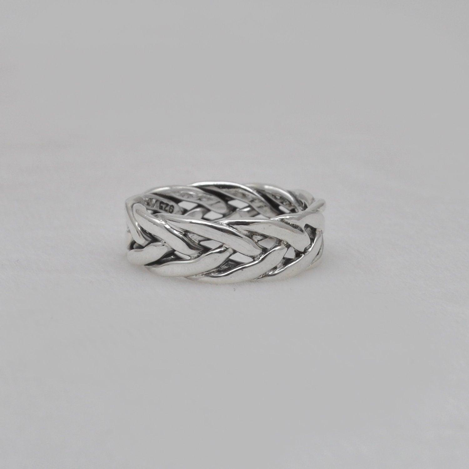 Woven Celtic Silver Braid Ring Size 8.5 Kanish