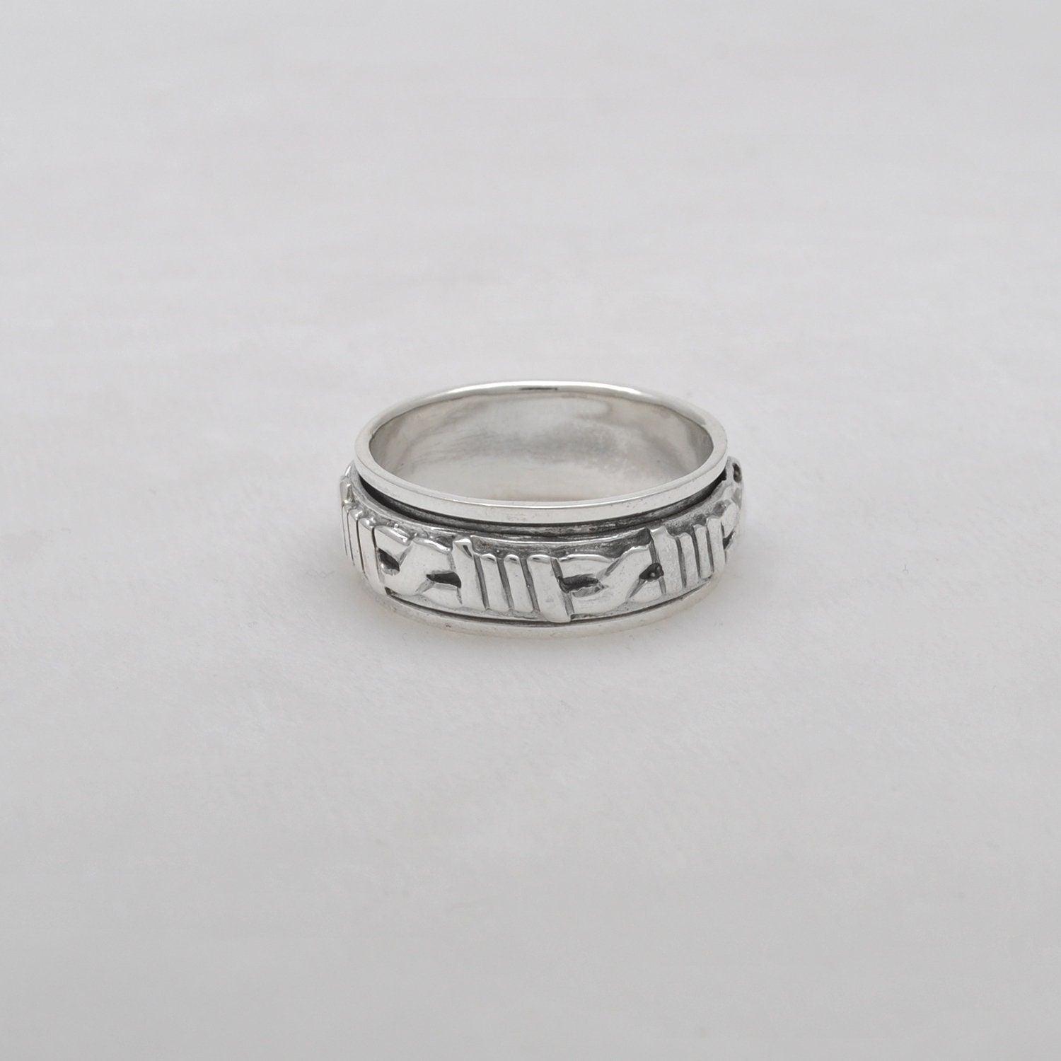 Silver Viking Band Thumb Ring Size 13 Kanish