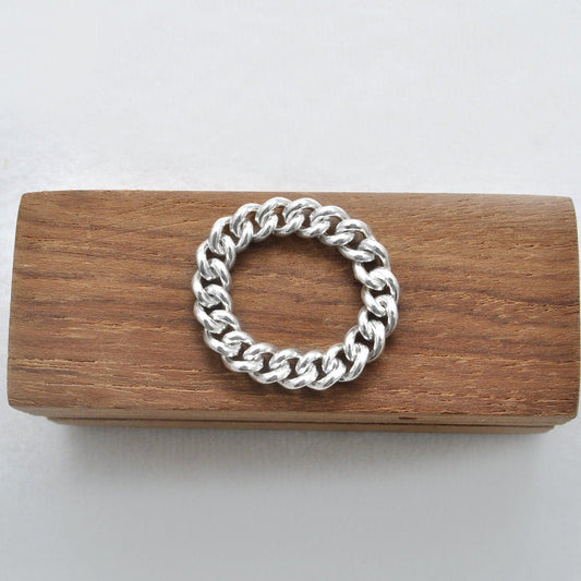 925 Silver Cuban Link Ring Size 9 - Kanish