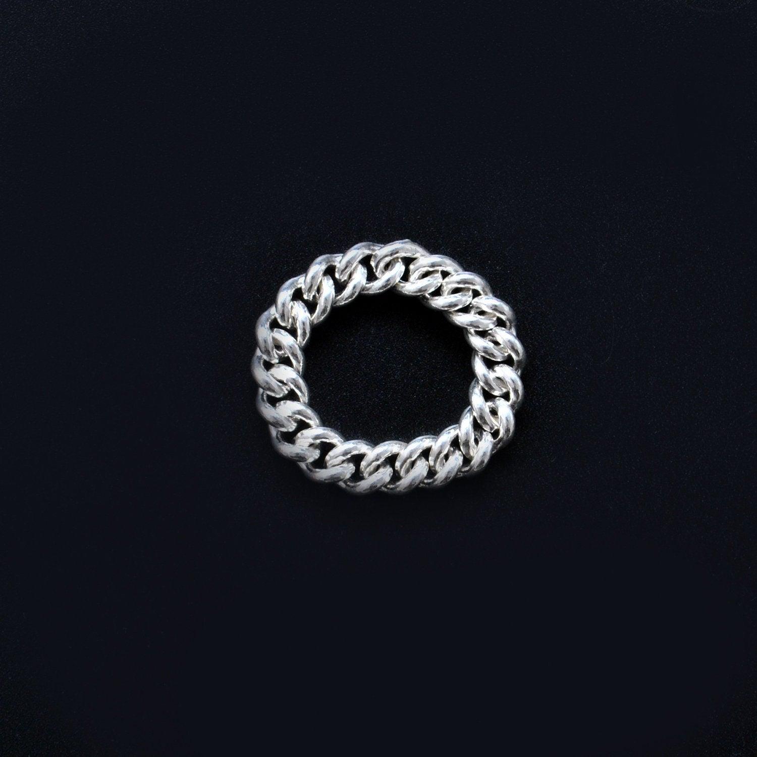 925 Silver Cuban Link Ring Size 9 Kanish