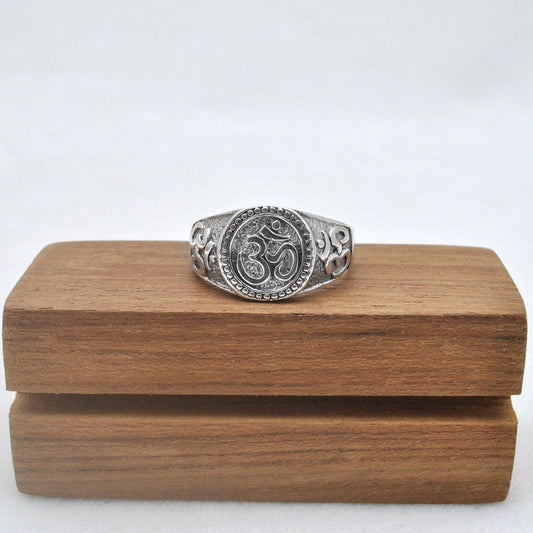 925 Sterling Silver OM Ring Size 13 Spiritual Jewelry - Kanish