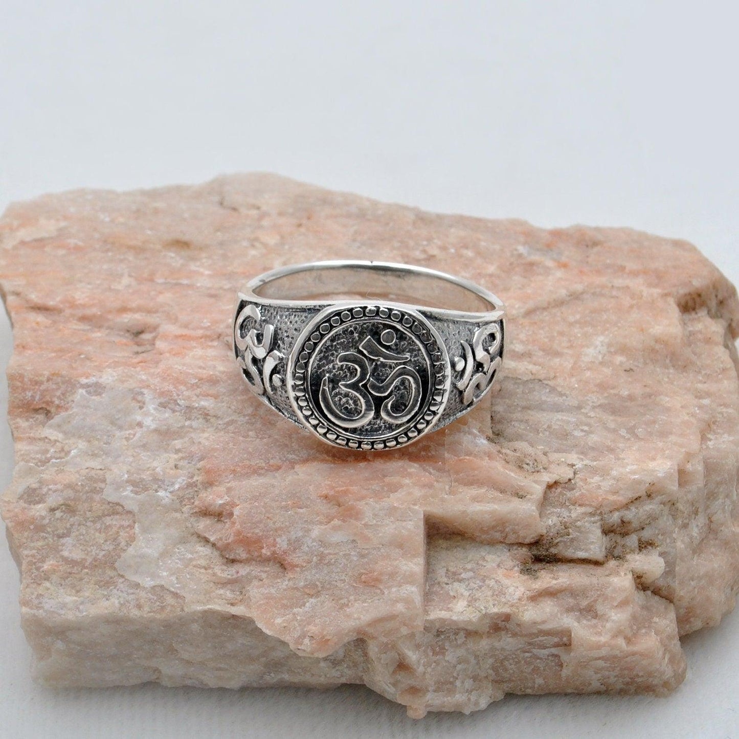 925 Sterling Silver OM Ring Size 13 Spiritual Jewelry Kanish