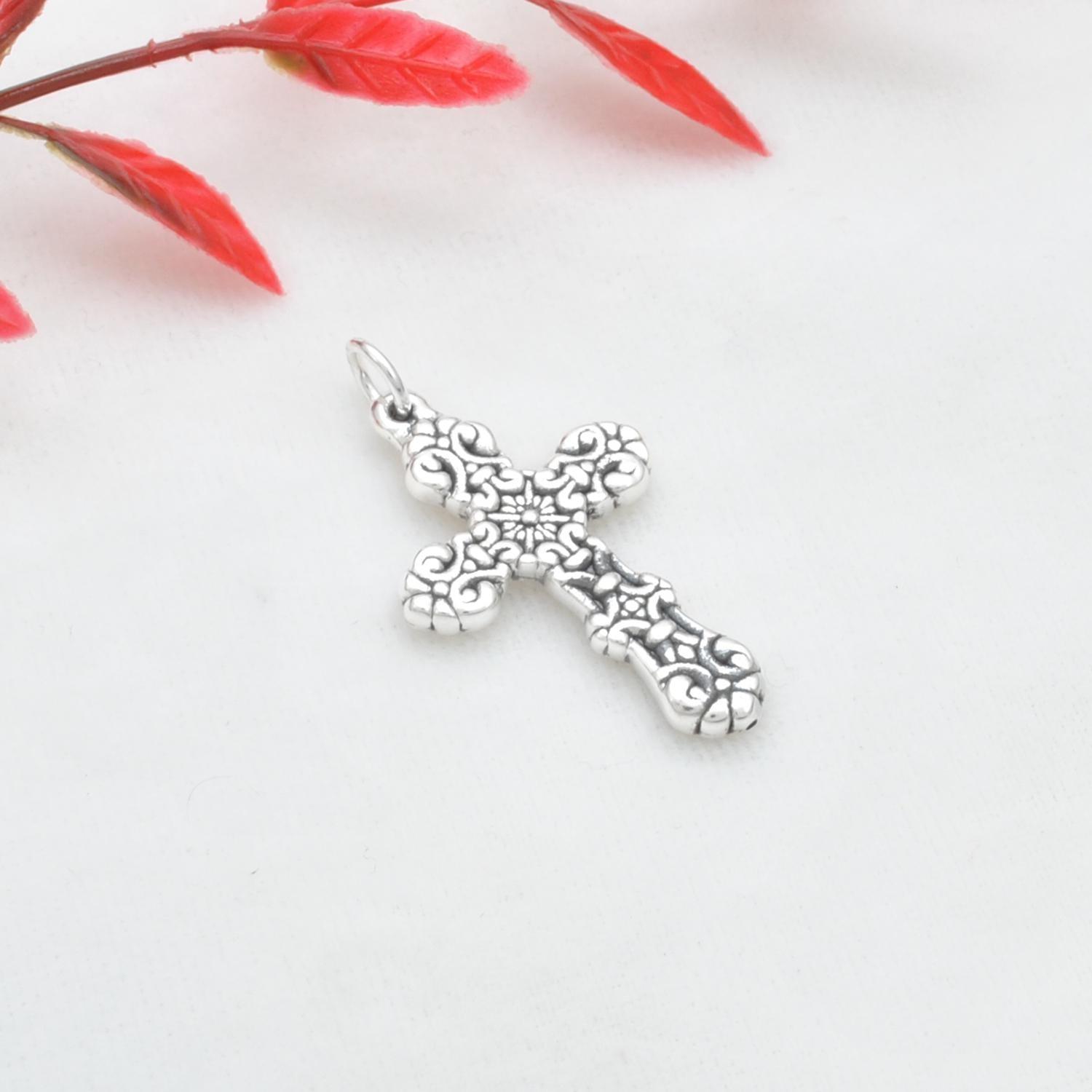Sterling Silver Holy Cross Pendant - Christmas Gift - Kanish