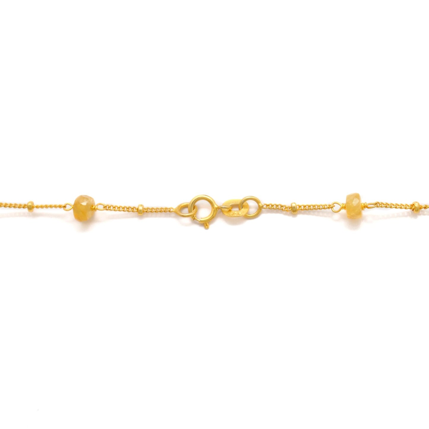 Multi Sapphire 6mm Gemstone Beaded Necklace with Gold-Plated Sterling Silver